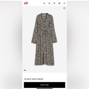 H&M Monochrome Floral Long Sleeve Dress